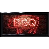 Blinking BBQ Barbecue Pig LED Sign - Kitchen Pub or Bar Light Up Wall Decor