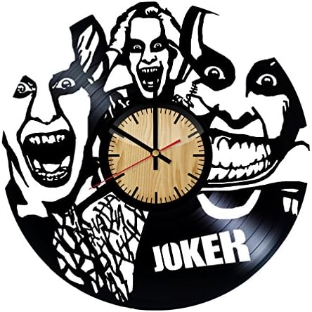 ForLovedGifts Joker DC Comics Design Vinyl Wall Clock – Handmade Gift for Any Occasion – Unique Birthday, Wedding, Anniversary, Wall décor Ideas for Any Space