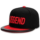 Legend Snapback Hat, Black and Red Flat Brim Baseball Cap | Streetwear Golf Style Sun Hat, Adjustable Adult Unisex, Number 23 Design, Gifts for Men
