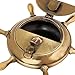 ShalinIndia Brass Antique Nautical Wheel Design Ashtray for Couple (Gold, 5-inch)