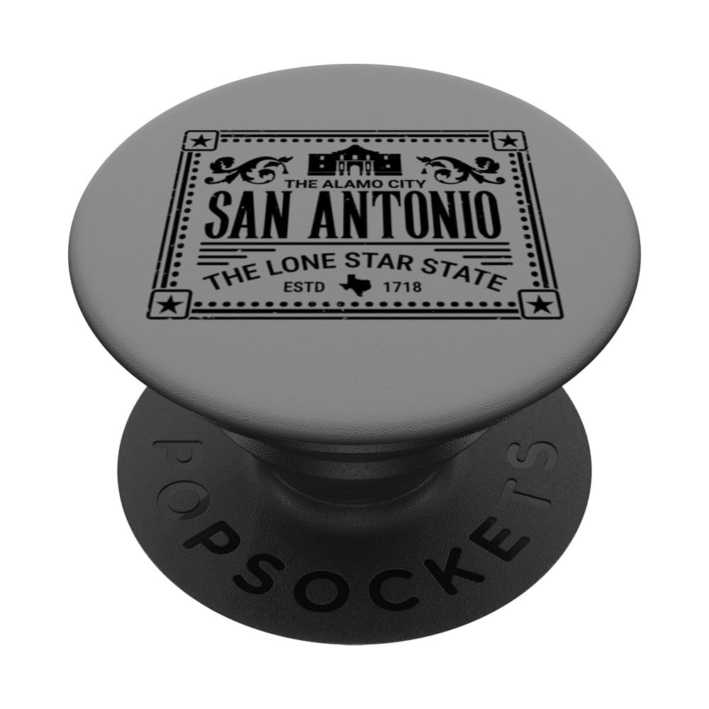San Antonio TX Alamo City Lone Star State Vintage Souvenir PopSockets Swappable PopGrip