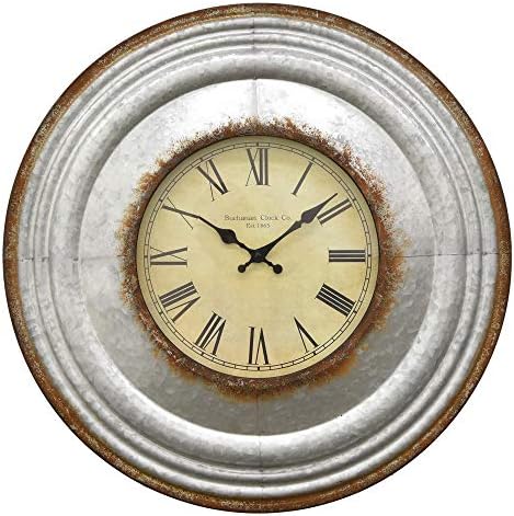 Three Hands 24" Metal Wall Clock in Gray