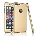 Tekcoo for iPhone 7 Plus Case, [T360 HY] Ultra Thin Full Body Coverage Protection Scratch Proof Hard Slim Hybrid Cover Shell with Tempered Glass Screen Protector for iPhone 7 Plus (5.5 inch) [Gold]