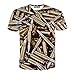 FaPlus Men's Fashion Metal Bullet 3D Print Short Sleeve T-Shirts