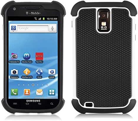 Galaxy S2 T989 Case, JAMMYLIZARD Honeycomb 2 in 1 Rugged Heavy Duty Cover for Samsung Galaxy S2 T989, White