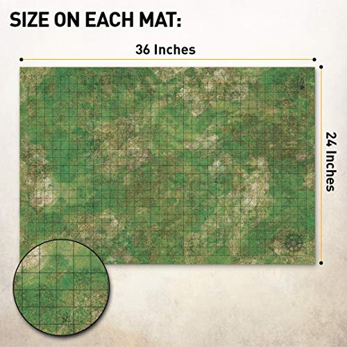 Melee Mats Battle Mat for Board Games 24" x 36" 3 Pack Double Sided