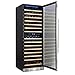 Kalamera 157 Bottle Freestanding Wine Refrigerator: Stainless Steel, triple-layered Tempered Glass Door, Electronic One-Touch Control with LED Display