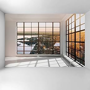 Wall Mural 3D Cityscape Removable Wallpaper Wall Sticker for Bedroom Living Room - 66x96 inches