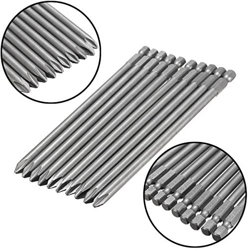Baban 1/4'' PH2 Hex Shank Single Head Magnetic Long Screwdriver Drill Bits Set Power Tools Shank 150mm Pack of 10
