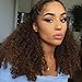 Lacer Ombre Remy Clip in Human Hair Extensions Afro Kinky Curly Clip 4B 4C Real Remy Natural Black Hair Extension Clip in Human Hair Two Tone T#1B/4 Dark Brown Color Full Head 18 Inch