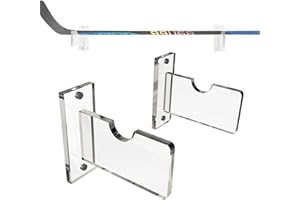 Hockey Stick Display Holder - Lacrosse Bat Rack, Sports Equipment Storage Rack, Wall Mount, Acrylic Material, 1 Pair