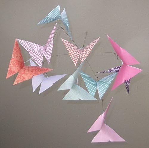 Patterned Whimsy Origami Paper Butterfly Baby Mobile