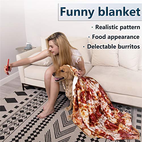 Jorbest Burritos Tortilla Blanket for Adult and Kids, Comfort Throw Blanket, Novelty Round Food Blanket for Everyone - Diameter 60 inches, Pizza Blanket - Thumbnail 4