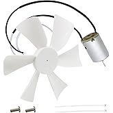 6’’ RV Vent Fan Motor & Fan Blade Replacement, 12V D-Shaft RV Vent Motor Compatible with Heng's, Elixir, Jensen, Jayco,Toyota