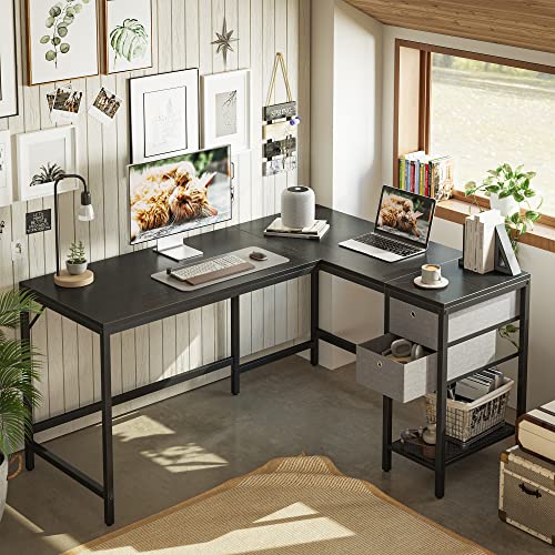 Cubiker LShaped Computer Desk, Home Office Corner Desk with NonWoven