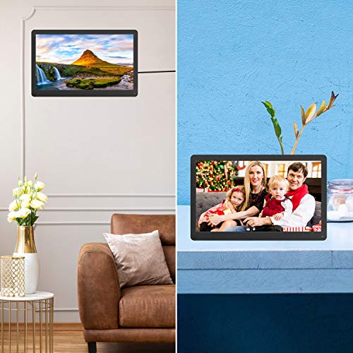17.3 Inch Digital Picture Frame 1920x1080 16:9 Ratio Screen, Motion Sensor, Photo Auto Rotate, HD Video Frame, Background Music, Auto Play, Auto Time On/Off, Wall Mounted/Stand, Include 32GB SD Card