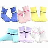 Naartjie Kids Girls Cotton Crew Scalloped Cuff Socks 6 Pack (6-8Y)