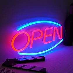 OPEN Neon Sign Lights 18'x 8.7' Big LED Wall Light