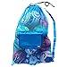 Extra Large Heavy Duty Soccer Ball Mesh Bag for Sports, Beach and Swimming Gears. Adjustable Shoulder Strap Made to Fit Adults and Kids. Secure Side Pocket for your Personal Item. 40x30 IN, Blue