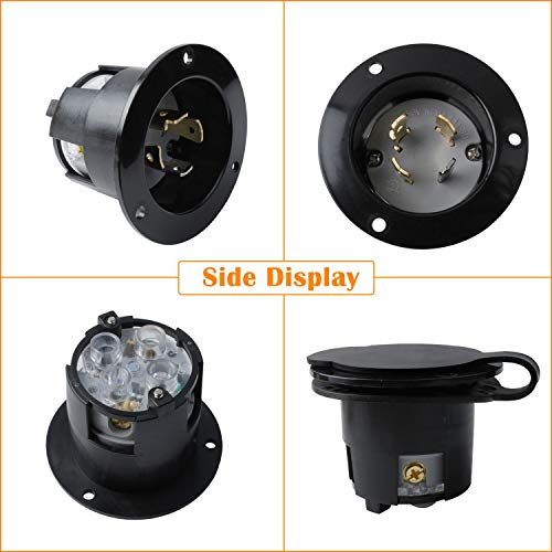 L1430 Generator Plug 30A Flanged Inlet with Waterproof Cover L1430P