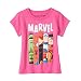 Marvel Little Girls' Avengers Comic Character Glitter Tee