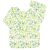 Langsprit Baby Bib with Sleeves-Waterproof Infant/Toddler Bib with Pocket(6-24 Months),Cactus
