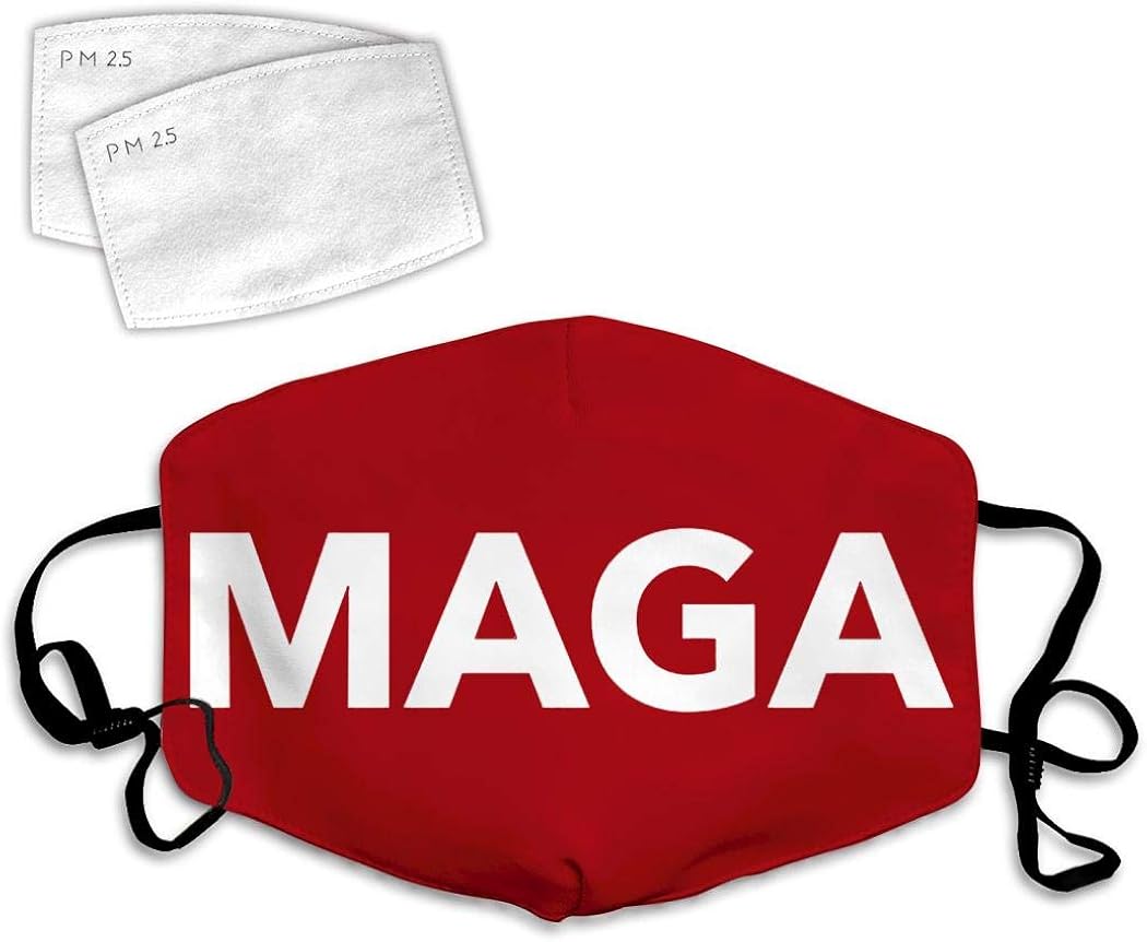 Trump M-A-G-A White Red Dust Mask Mouth Face Fliter Adjustable Breathable Washable Reusable Windproof Cover: Clothing