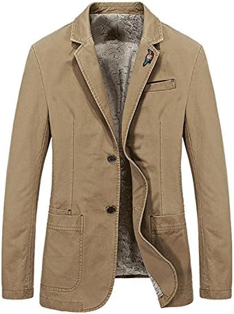 TAPOO Men's Casual Slim Fit Two Buttons Suit Separate Blazer Jackets Coat with Breastpin