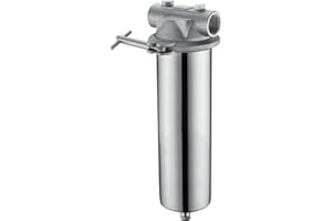 Amwater 304 Stainless Steel Filter Housing for Filter Cartridge, Water Filter Housing for Whole House Water Purification of Stainless Steel 304 (10" C Housing-1 NPT)