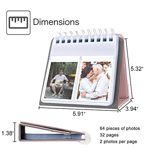 Fintie Calendar Photo Album for Fujifilm Instax - 64 Pockets Vegan Leather Photo Album for Fujifilm Mini 9 Mini 8+ Mini 90, HP Sprocket, Kodak Mini, Polaroid Camera 3-Inch Film (Rose Gold)