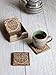 Store Indya Set of 4 Handmade Wooden Coasters Absorbent Cool and Hot Beverages Coasters with Holder Unique Bar Decor Accessories Christmas/Housewarming Gift (Tree of Life)