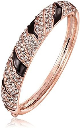 Dilanco 18K Rose Gold Plated Women's Bangle with Autrian Crystals Vintage Statement Bracelets