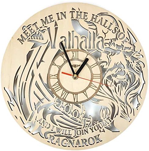 Amazon Com Shareart Vikings Silent Wood Wall Clock Original