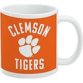 Clemson University Tigers Logo Ceramic Coffee Mug, Novelty Gift Mugs for Coffee, Tea and Hot Drinks, 11oz, White