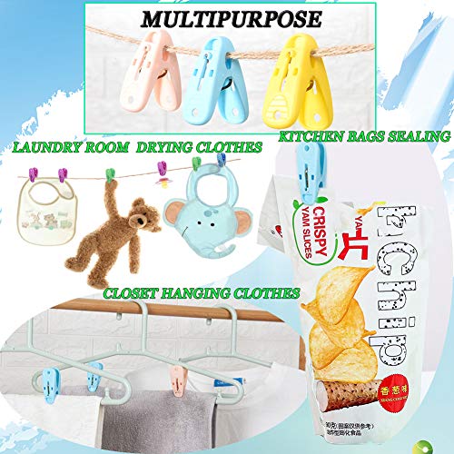 24 Pack Clothespins in Basket Mini Colored Utility Clips Holders Laundry Windproof Plastic Pegs for Outdoor Clothesline, Kitchen Bag Sealing - Thumbnail 6