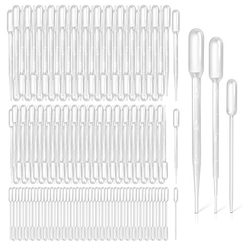 Teenitor 3ml, 1ml, 0.5ml Pipettes, Top Quality Disposable Plastic Pipettes Transfer Pipettes Eye Dropper, Essential Oils Pipettes Dropper Makeup Tool, 300pcs