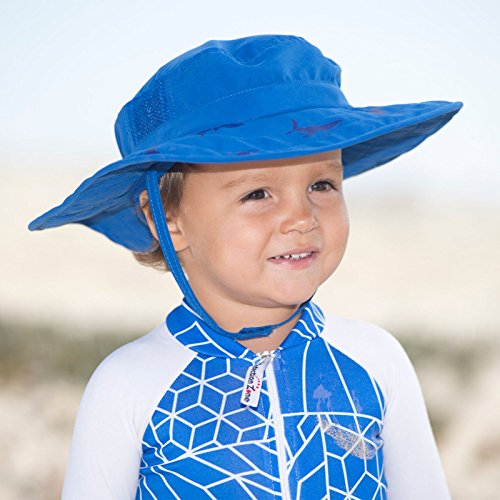 Kids' UPF 50+ Safari Sun Hat, Pink And Blue Flowers, Uv Sun Protective, Lightweight, Straps Selection (2 Pack Pink and Blue (One Each)) - Thumbnail 4