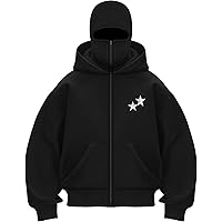 Amazon.com: EUDOLAH Balaclava Jacket Zip Up Fashion Double Layer