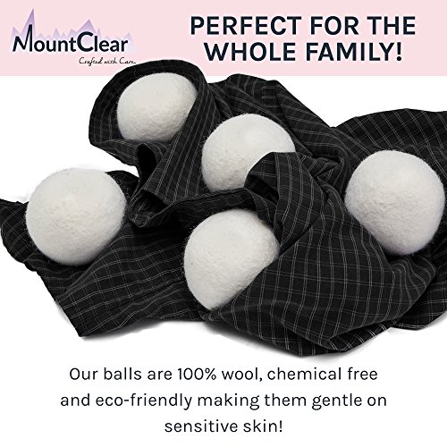 Mountclear Wool Dryer Balls-Lavender Scentedâ€“Fabric Softener-All Natural, Chemical Free and Hypoallergenic Reusable Washer Balls-Shorter Drying Time Saves You Time and Money-6 Pack Laundry Balls