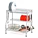 Sink Dish Drying Rack, 3-Tier Adjustable Large Dishes Rack with Removable Drain Board, Kitchen Folding Dish Rack & Plate Holder, Rustproof Stainless Steel, Sturdy Chrome Dish Drainer Organizer