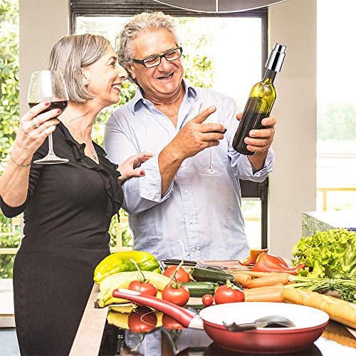 Vacuum Wine Stoppers, Stainless Steel Wine Saver w/Corkscrew, Reusable Wine Bottle Preserver, Durable Wine Bottle Stoppers Sealer Great for Wine Lovers Drinkers (Silver, 2PCS)