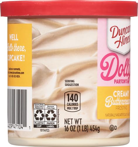 DUNCAN HINES DOLLY PARTON’S FAVORITE CREAMY BUTTERCREAM FLAVORED CAKE FROSTING, PERFECT FOR SUGAR COOKIES, 16 OZ.