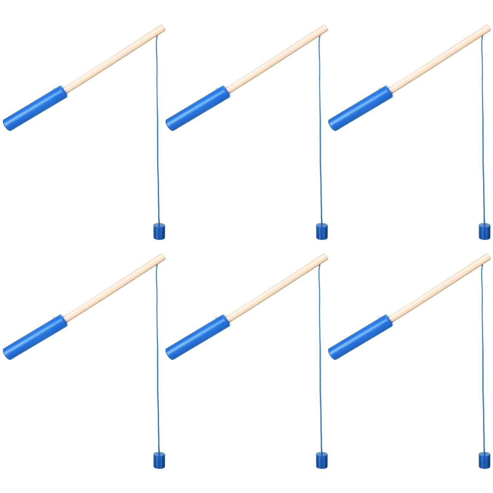 Photo 1 of Sumind 6 Pcs Magnetic Fishing Pole Wooden Magnetic Fishing Rods with Magnet Hooks Christmas Game Toy Gifts for Birthday Party(Blue,Column)