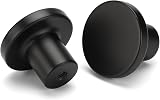 LONTAN 4 Pack Black Cabinet Knobs Aluminum Alloy Round 1.18in 30mm