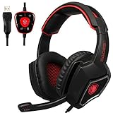 SADES Spirit Wolf 7.1 Surround Sound USB Computer Gaming Headset with Mic
