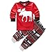 Roludom Christmas deer Pajamas Toddler Sleepwear Clothes T Shirt Pants Set for Kids (6T)