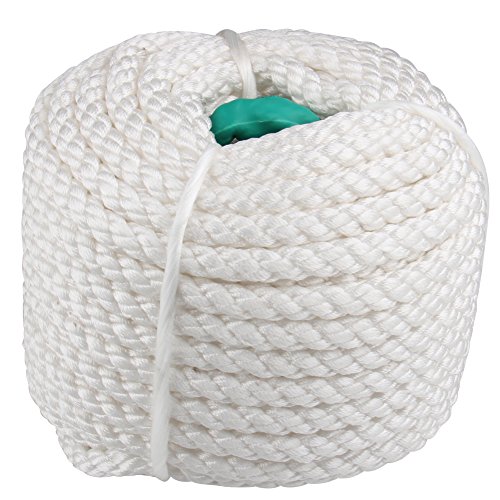 Bang4buck 3/4"x150' Nylon Twisted Three Strand Braided Anchor Rope Boat/ Sailboat/ Mooring/ Pull/ Docking Lines With Thimble- 12592LB Breaking Strain- Super Strong