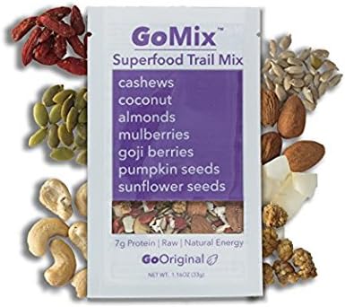 GoMix Organic Energy Snack Fruit and Nut Mix Snack Pack, GoOriginal, Creamy Coconut, 7 Simple Ingredients No Nonsense! (Pack of 12), Low Sugar, Gluten Free, High Fiber, Non GMO, Vegan, Paleo