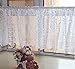 White Lace Valance Semi-Sheer Cafe Curtain for Kitchen, Bathroom, Dining Room, 18