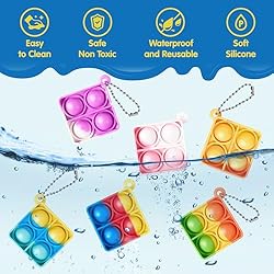JOYIN Square Pop Fidget Keychain Mini Fidget Toys
